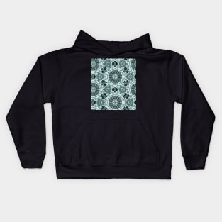 Mandala ornament - dark green mint Kids Hoodie